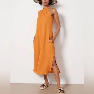 Evereve Asher Gauze Midi Dress